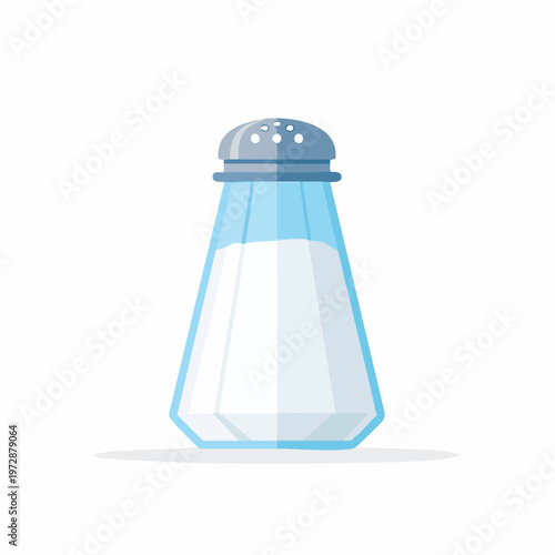 Salt shaker illustration with blue glass and cap