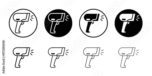 Barcode Scanner Icon Set in Various Styles