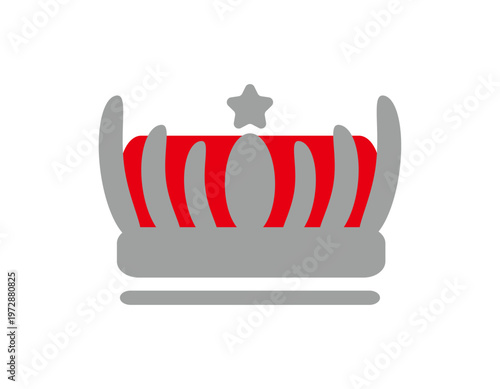 シンプルなシルバーの王冠イラスト