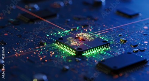 Microchip with laser beam technology.
