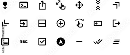 Set of Minimalist Black UI Interface Icons for Web and Mobile Apps