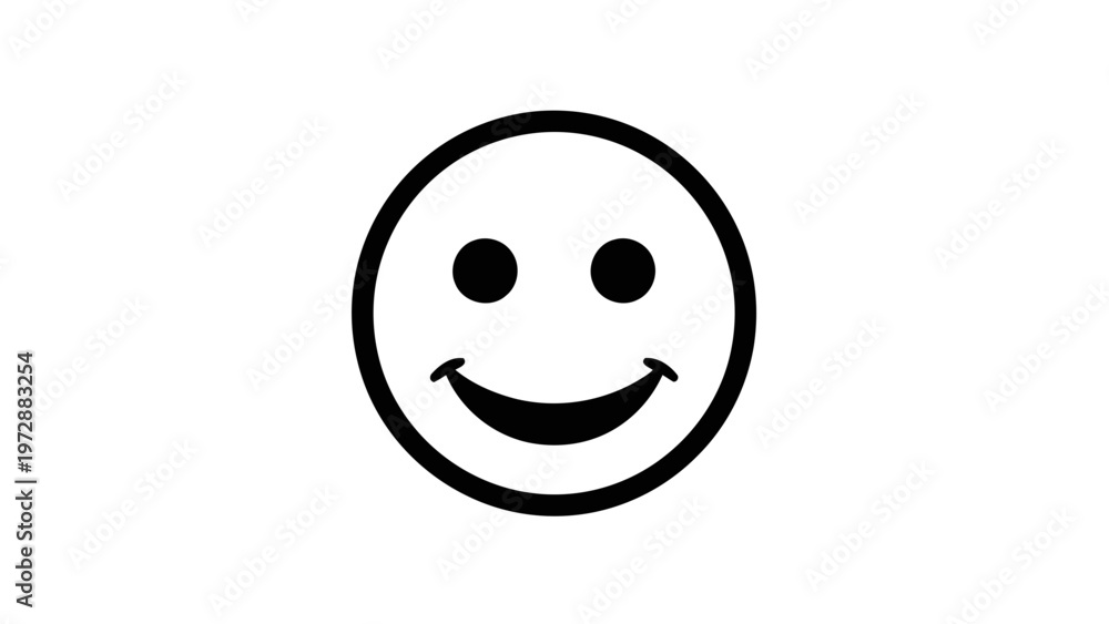 Obraz premium Minimalist Black and White Smiley Face Icon
