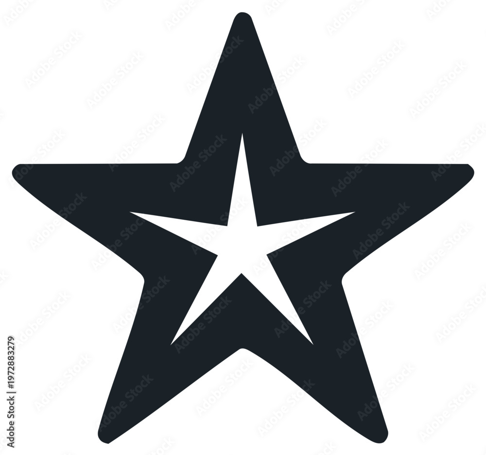 Fototapeta premium Minimalist Star Icon with Negative Space Design