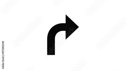 Black Curved Arrow Icon Pointing Right