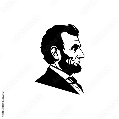 Abraham Lincoln Silhouette Profile Illustration