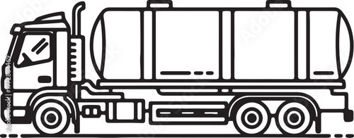 Tanker Truck Outline Icon Vector Illustration