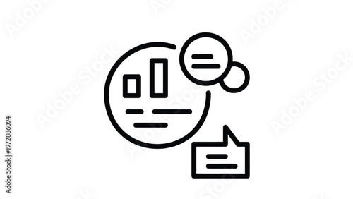 Person speaking with a document and thought bubble containing speech marks Vector