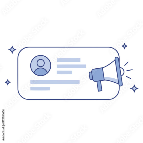 Digital Marketing Profile Icon with Megaphone Announcement