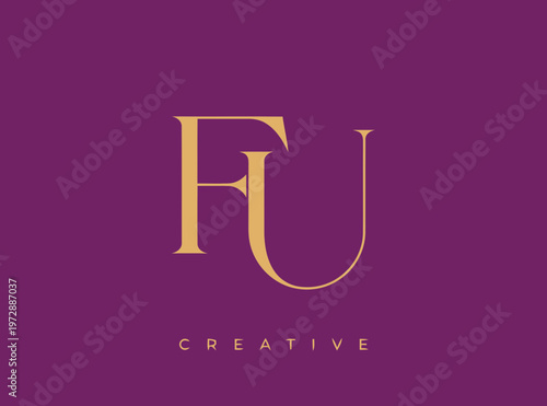 Elegant FU Monogram Logo Design with Minimalist Serif Typography