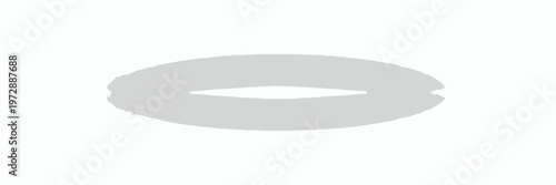 Minimalist Grey Elliptical Shape Isolated on White Background