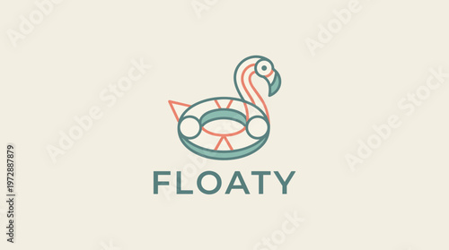 Inflatable pink flamingo pool float.