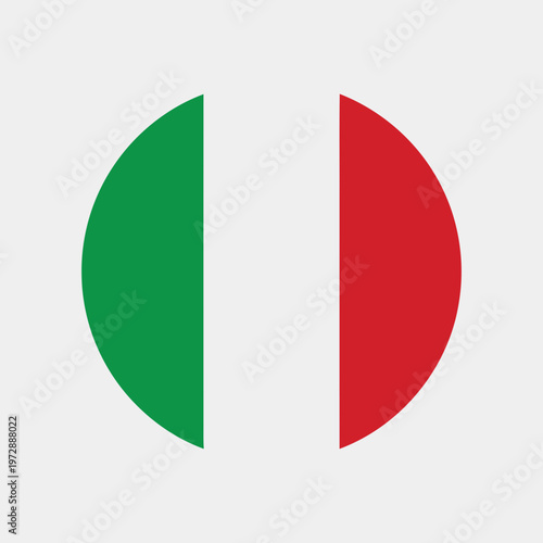 Circular Italian Flag Icon Design
