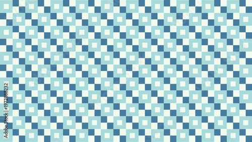 Abstract Mosaic Pattern: A mesmerizing grid of blue squares, creating a visually stimulating backdrop, perfect for digital design or artistic projects.