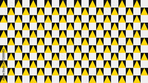 Geometric Pattern Abstract: A visually arresting pattern composed of meticulously arranged yellow triangles against a stark, contrasting background.