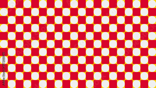 Red and White Checkered Pattern: A vibrant and visually striking checkered pattern in bold red and white squares, evoking a sense of energy and dynamism.