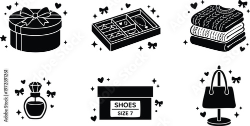 Gift box jewelry sweater perfume shoe box and handbag