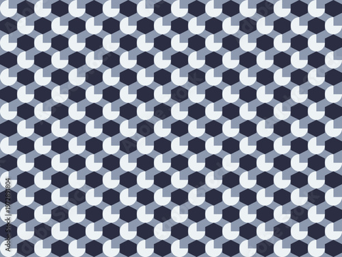 Optical Illusion Hexagon Pattern: A mesmerizing geometric design of interlocking hexagons creates a striking visual effect, showcasing the power of perception and the beauty of abstract forms.