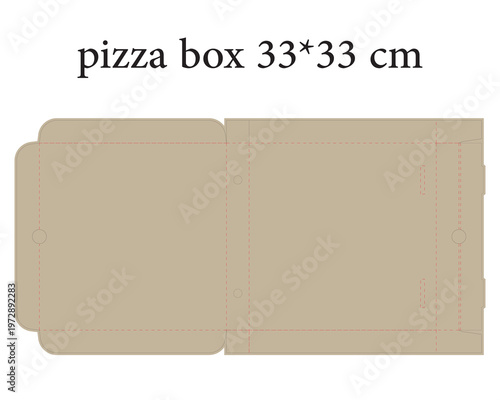 Pizza Box Die Cut Template Packaging Design