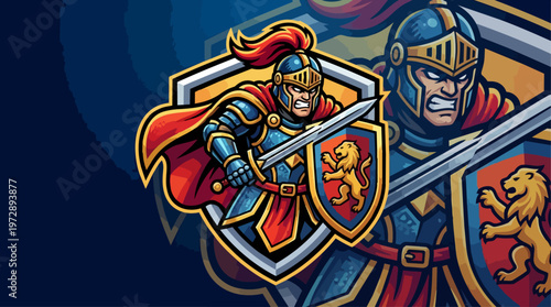 Medieval Knights with Lion Shields.