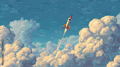 flying above the clouds