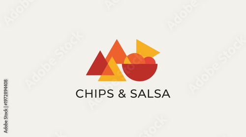 Chips and Salsa Snack Logo.