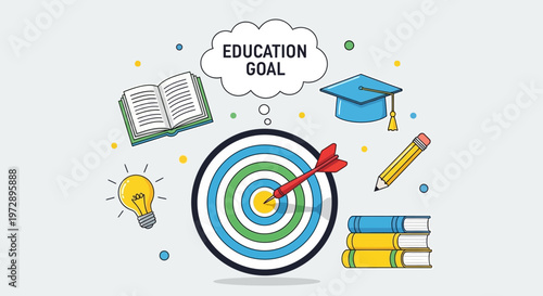 Education Goal Target Bullseye Concept.