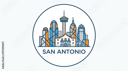 San Antonio City Skyline Logo.