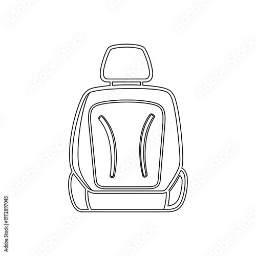 A line drawing of a car seat.