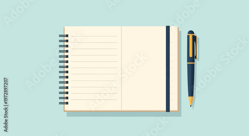 Notebook and pen on a surface.