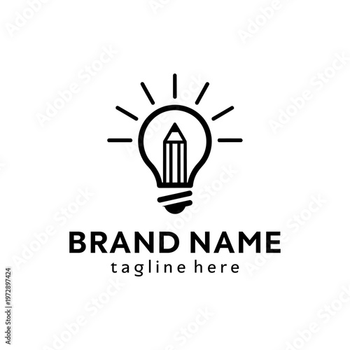 A black and white logo design template.