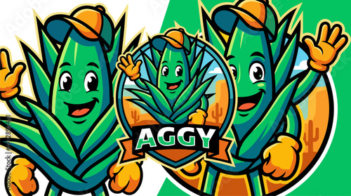 Cartoon Aloe Vera Character.