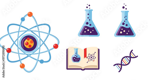Science education molecular biology symbols.