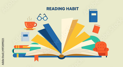 Woman reading book with glasses.