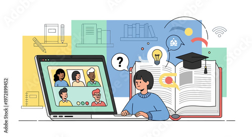 Young Adult Online Course Student.