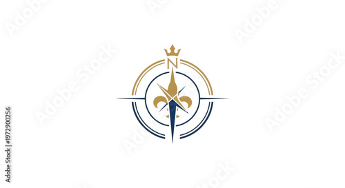 compass logo with fleur de lis.