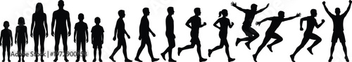 Foto Diverse Human Silhouettes Representing Family Life Growth and Active Lifestyle T
