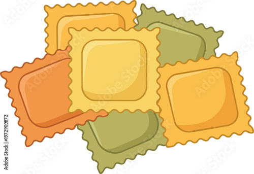 Ravioli pasta Italian food dish.