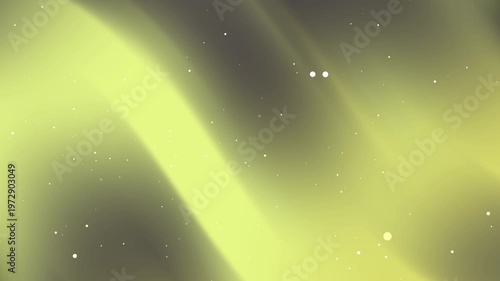 Smooth abstract background featuring glowing green light waves and soft floating particles in motion. Perfect for futuristic themes, technology visuals, digital presentations, meditation content, and 