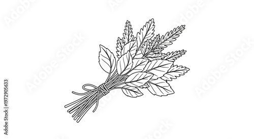 Bouquet of tied wheat stalks.