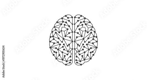 Brain Illustration Line Art.