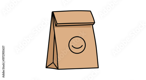 Brown Kraft Paper Lunch Bag.