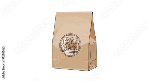 Brown paper bag with seal.