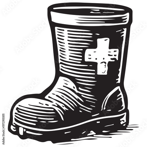 Medical Protective Boot for Emergency Rescue Work and Healthcare Safety Equipment