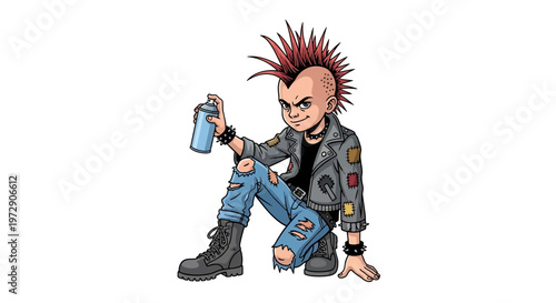 Punk Kid with Spray Can