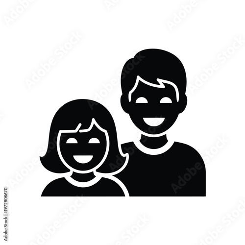 Happy siblings smiling together.