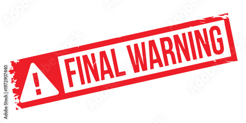 Final warning rubber stamp Vector Illustrations Arts