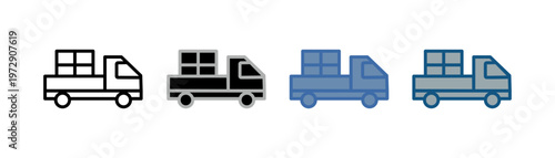 
Freight icon set multiple style collection with freight transport vehicle design
