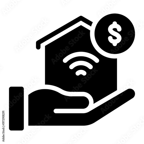 smart house glyph icon