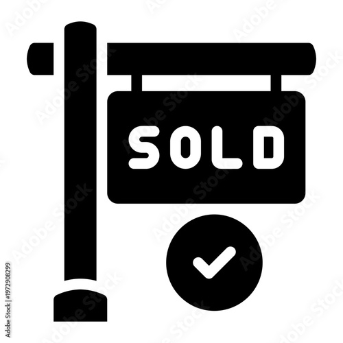 sold sign glyph icon