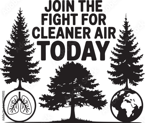 Clean air awareness environmental protection illustration